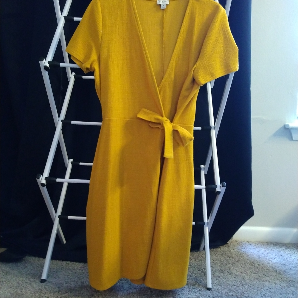 J Crew yellow wrap dress